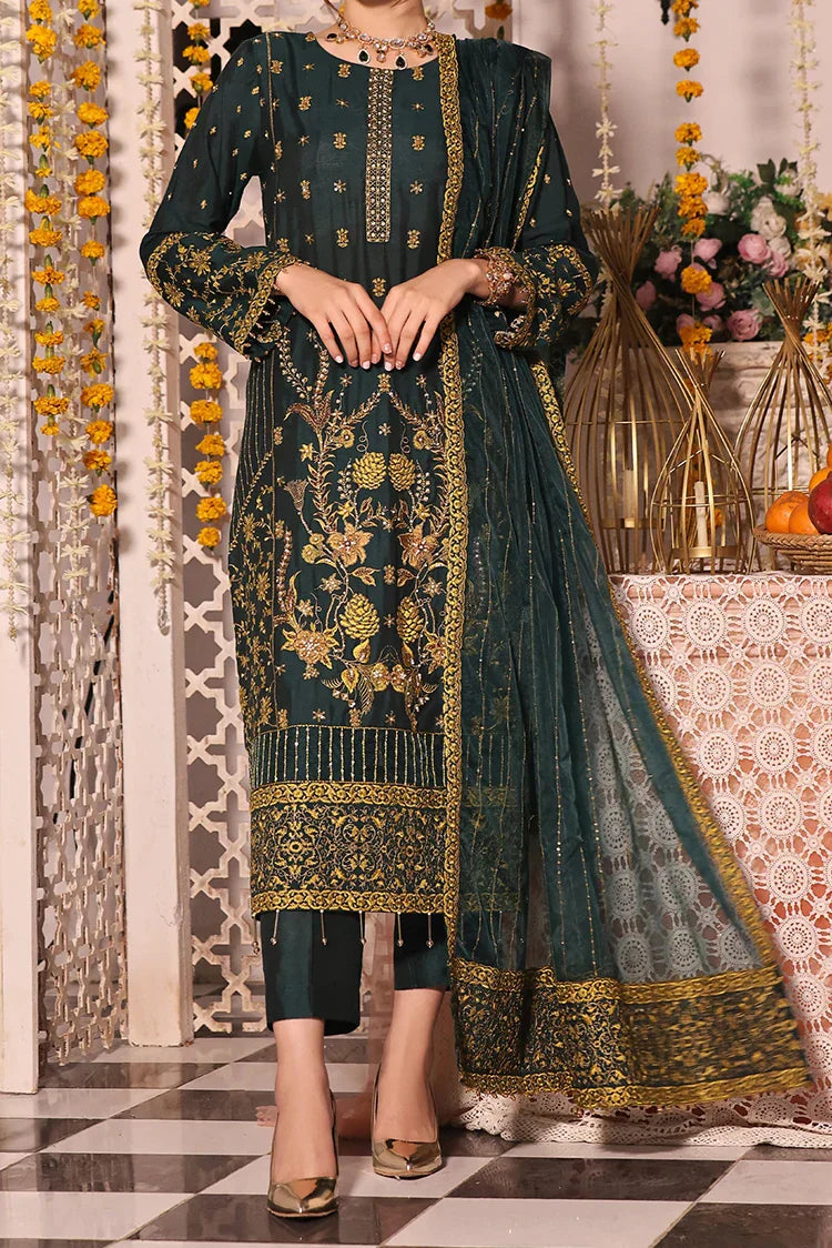 Picture of Tasneem Shamim - Zumra Luxury Festive - Arzu - Cotton Silk - 3-Piece MTO - Available at Raja Sahib