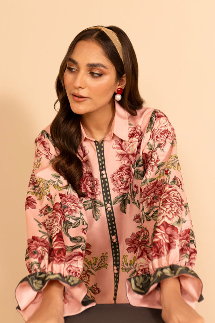 Picture of Fozia Khalid - Basics Print Edit - Coral - Available at Raja Sahib