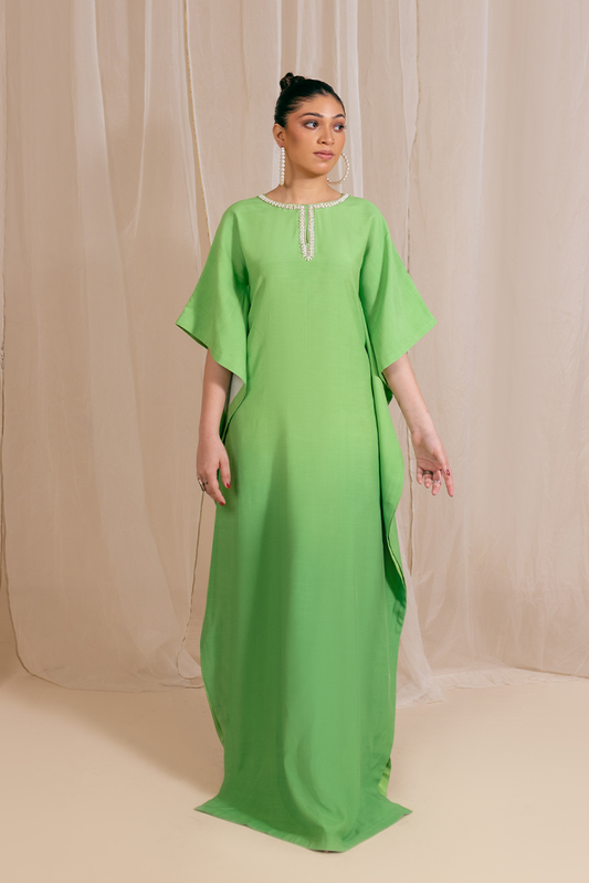 Picture of Fozia Khalid - Kaftaan Casual Pret Collection - Mint Dusk - Available at Raja Sahib