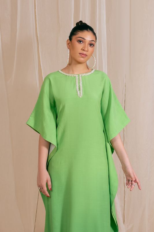 Picture of Fozia Khalid - Kaftaan Casual Pret Collection - Mint Dusk - Available at Raja Sahib