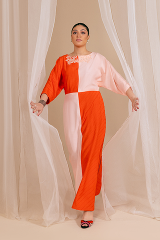 Picture of Fozia Khalid - Kaftaan Casual Pret Collection - Coral Bloom - Available at Raja Sahib