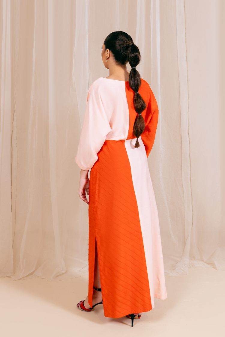 Picture of Fozia Khalid - Kaftaan Casual Pret Collection - Coral Bloom - Available at Raja Sahib