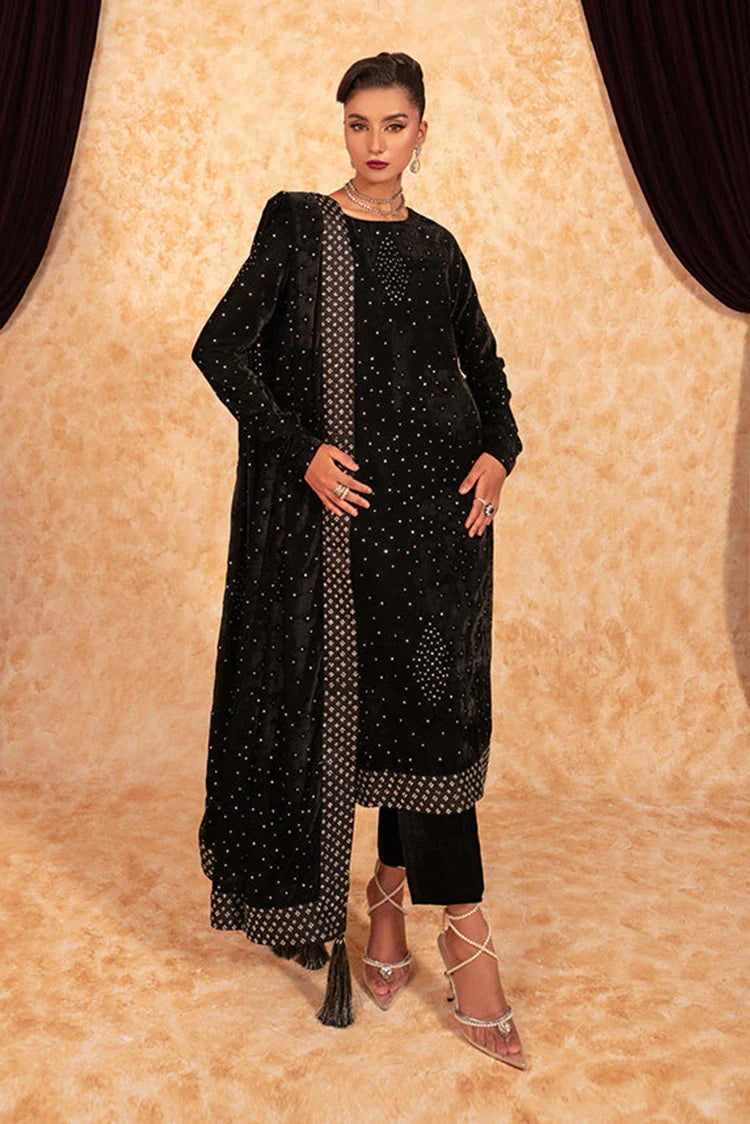 Picture of Fozia Khalid - Velvet Deck - Jewel - Available at Raja Sahib