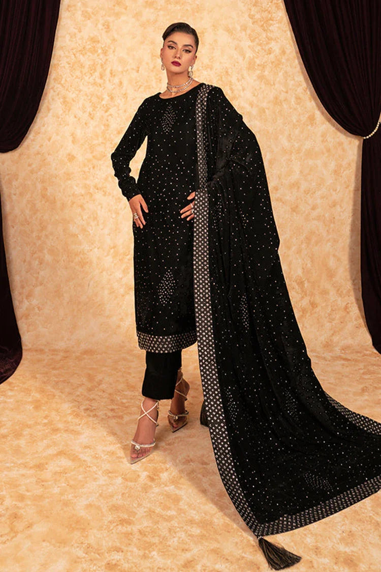 Picture of Fozia Khalid - Velvet Deck - Jewel - Available at Raja Sahib