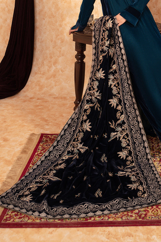 Picture of Velvet Deck Shawls - Ariana - Available at Raja Sahib