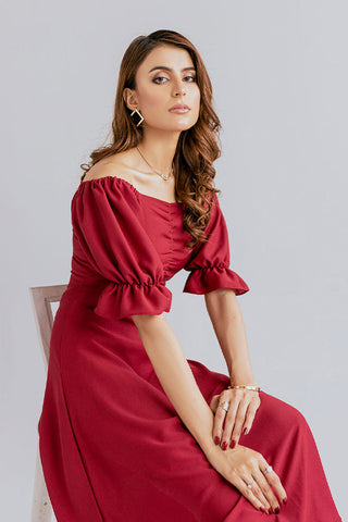 The Slay Wear - Western Top - Flaming Red Dress