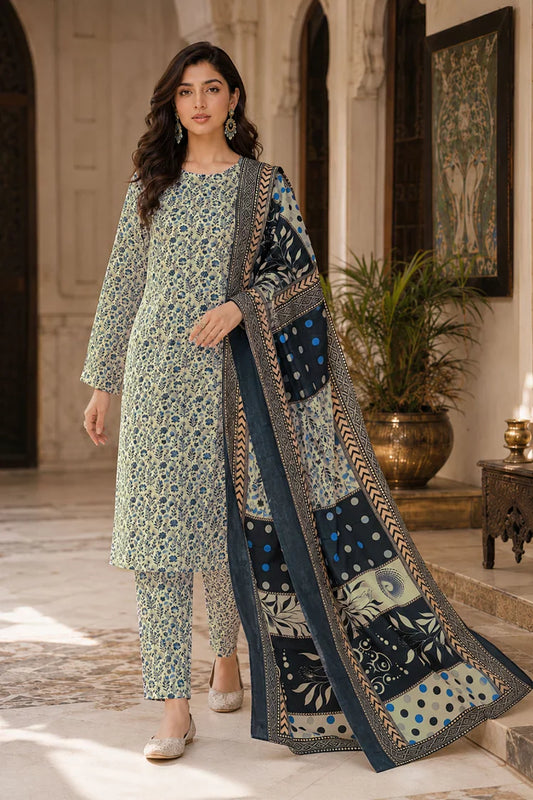 Kleren - Digital Printed Doria Lawn - F-21 - Unstitched