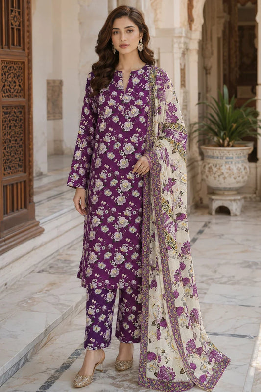 Kleren - Digital Printed Doria Lawn - F-26 - Unstitched