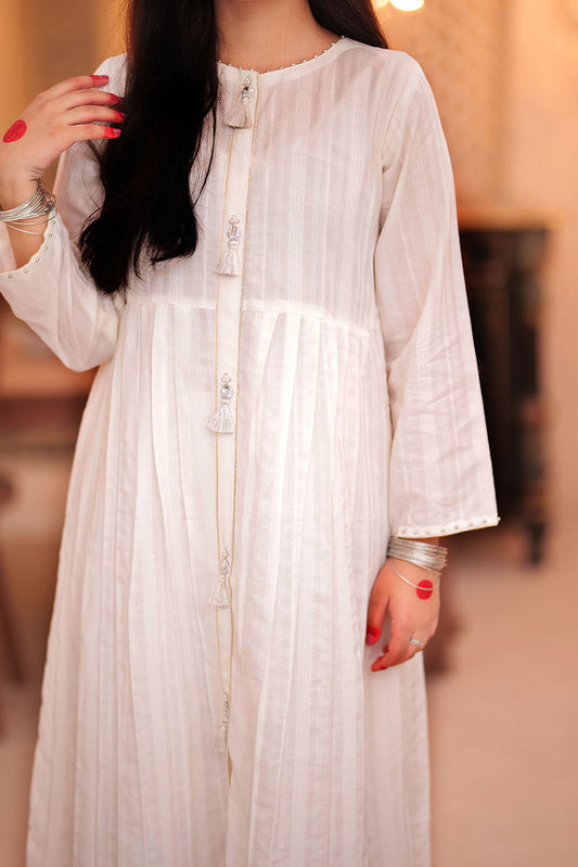 Picture of <!--cee-->Senorita - GAA-02347 | White | Casual Kurta | Cotton Dobby - Available at Raja Sahib