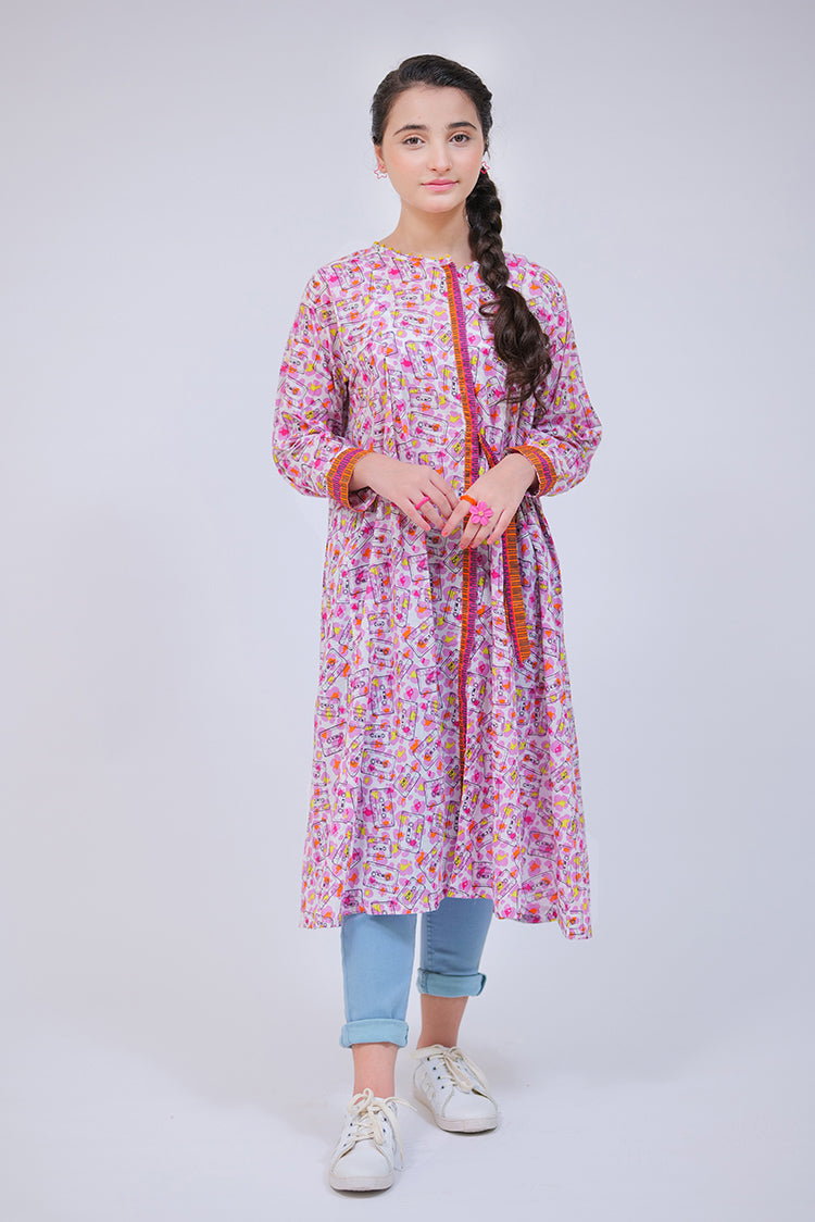 Picture of Senorita - GAA-02719 | White & Multicolor | Casual Kurta  | Cotton Lawn Printed - Available at Raja Sahib