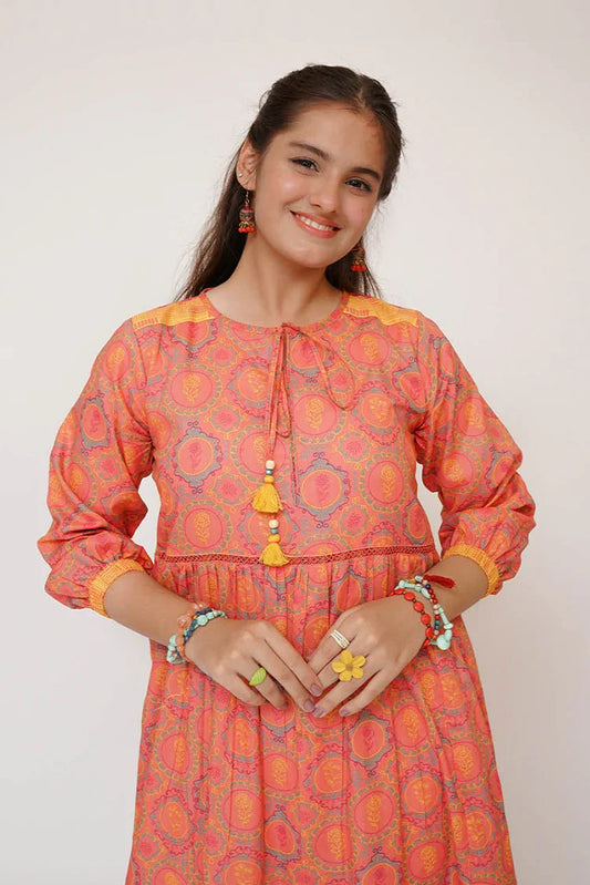 Senorita - Girls Eid Dress - Casual Maxi - Cotton Lawn Printed - GAA-03504