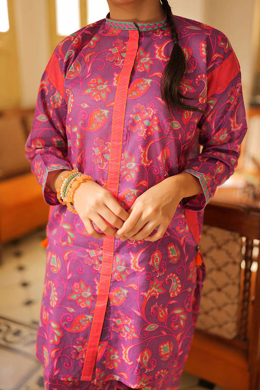Senorita - GAC-02152 | PURPLE & MULTICOLOR | CASUAL 2 PIECE SUIT | COTTON LAWN PRINT