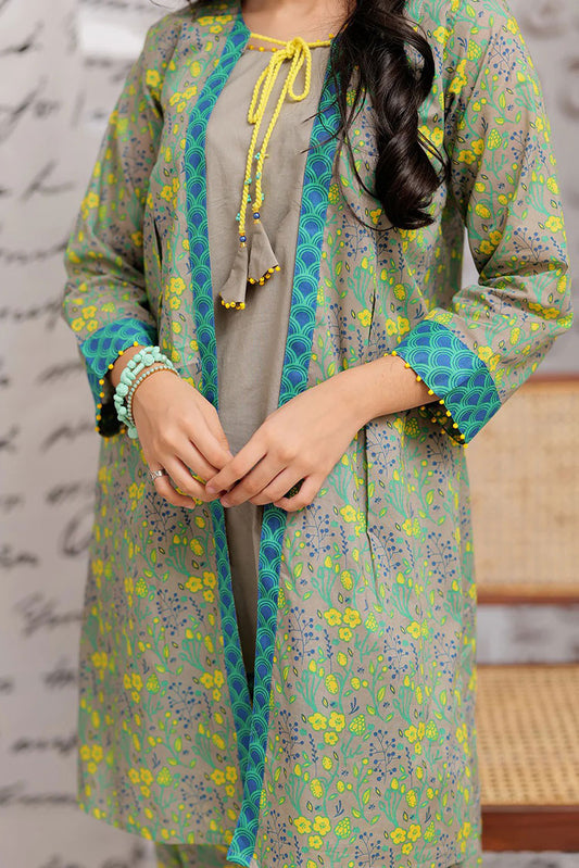 Senorita - GAC-02182 | GREY & MULTICOLOR | CASUAL 2 PIECE SUIT | COTTON LAWN PRINT
