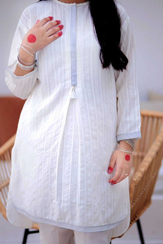 Senorita - GAC-02348 | White | Casual 2 Piece Suit  | Cotton Dobby