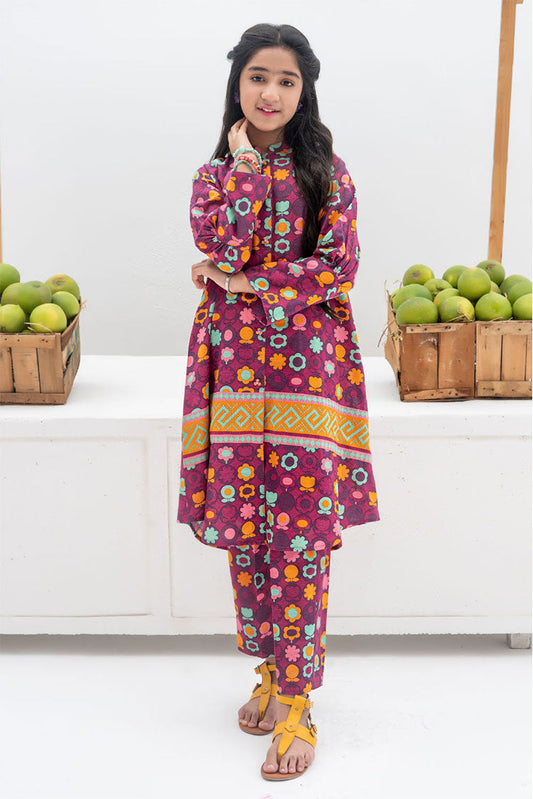 Senorita - GAC-02383 | Megenta & Multicolor | Casual 2 Piece Suit | Cotton Khaddar Printed