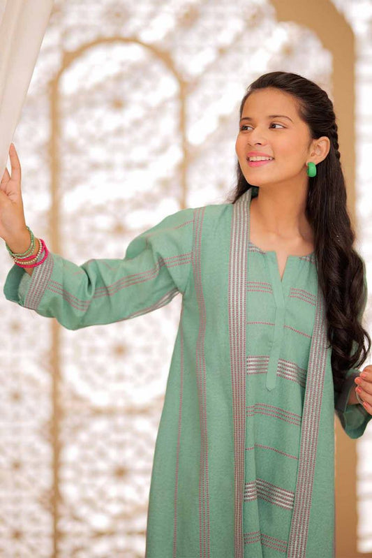 Senorita - GAC-02488 | Turquoise Green | Casual  2 Piece Suit | Karandi Fabric