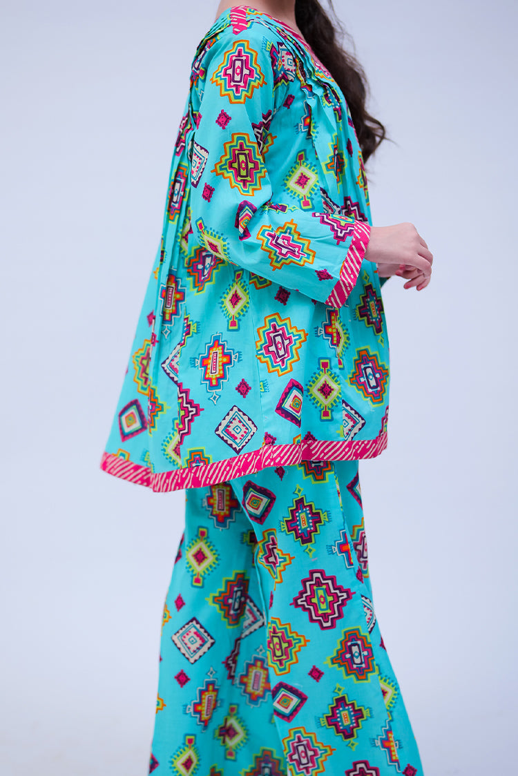 Picture of <!--cdq-->Senorita - GAC-02717 | Sea Green & Multicolor | Casual 2 Piece Suit | Cotton Lawn Printed - Available at Raja Sahib