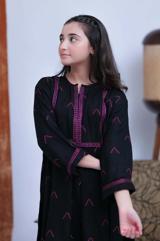 Picture of GAC-02771 | Black & Shocking Pink | Casual 3 Piece Suit   | Acrylic Fabric - Available at Raja Sahib