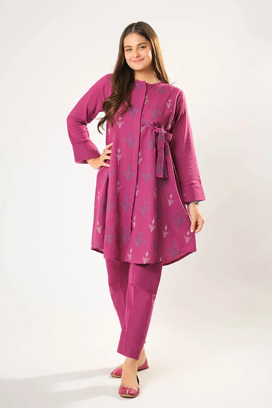 Girls winter clothes | Magenta | Casual 2 Piece Suit  | Cotton Khaddar Dyed | GAC-03178