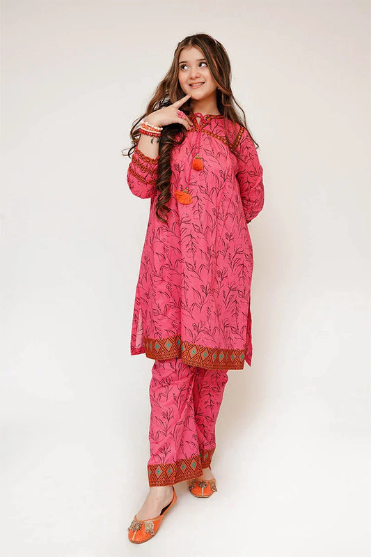 Senorita - Girls Eid Dress - Casual 2 Piece Suit  - Cotton Lawn Printed - GAC-03478