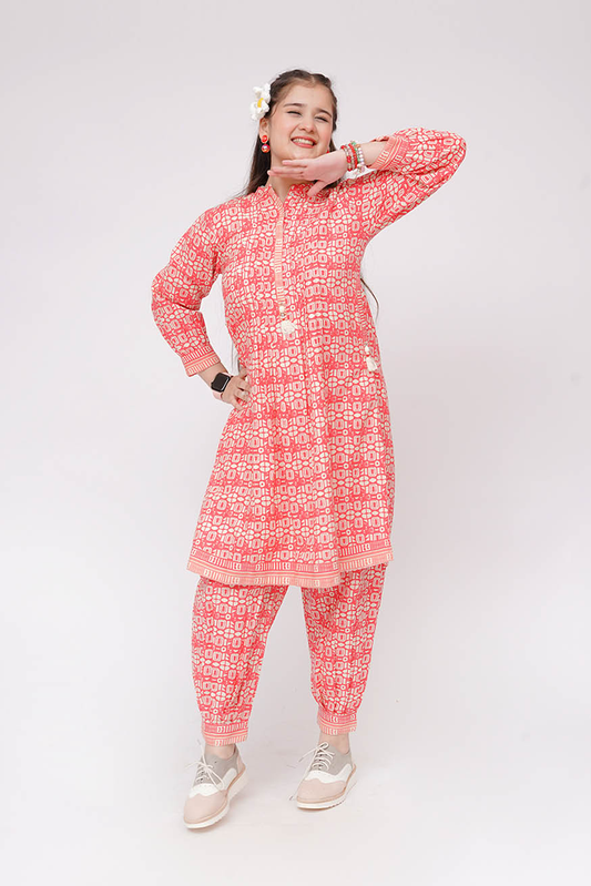 Senorita - Fawn & Peach - Casual 2 Piece Suit  - GAC-03579