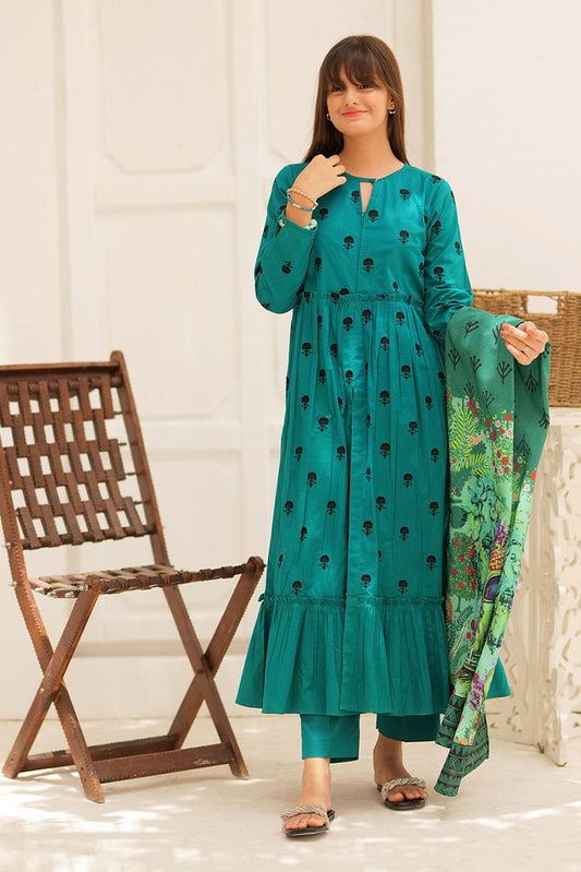 Senorita - GAD-02196 | Multicolor | Casual 3 Piece Suit  | Cotton Plain Embroidery