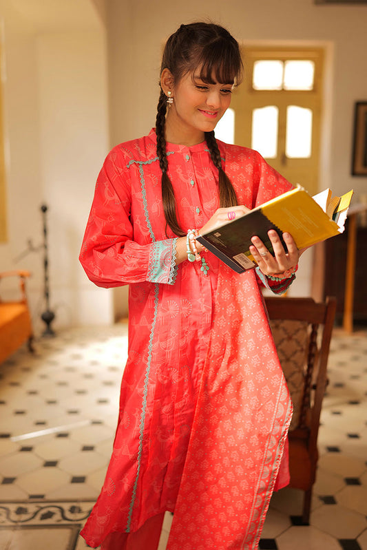 Senorita - GAD-02243 | T.Pink & Multicolor | Casual 3 Piece Suit | Cotton Lawn print