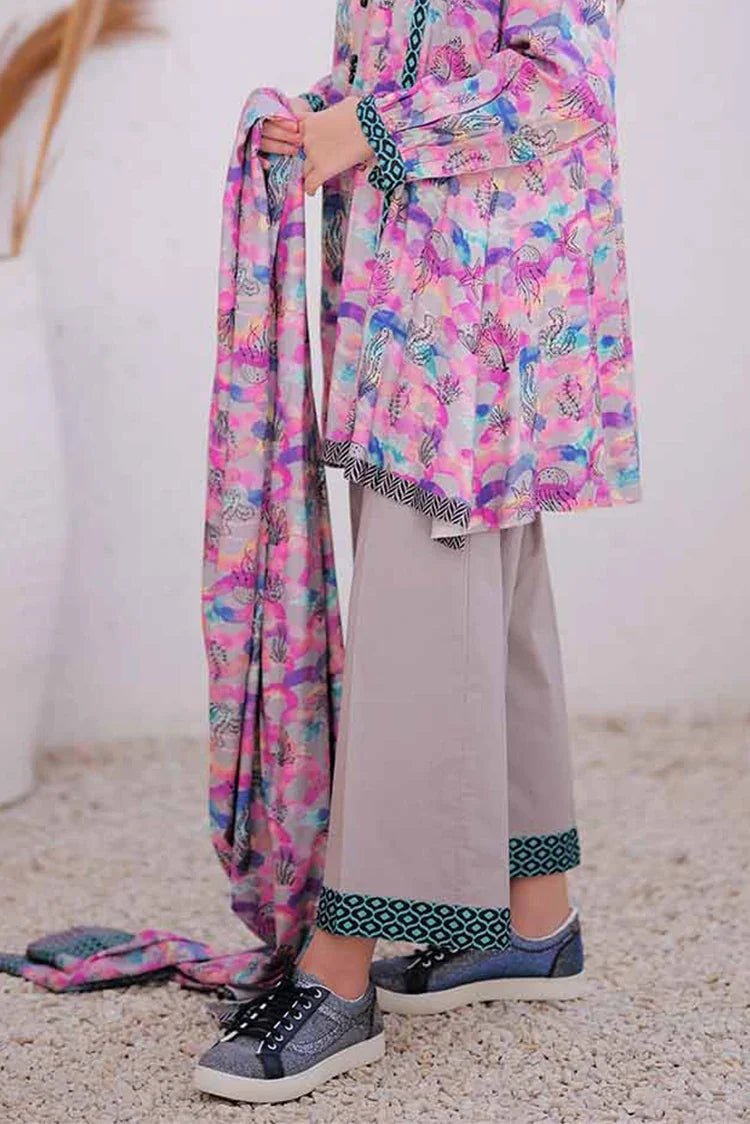 Picture of GAD-02478 | Grey & Multicolor | Casual  3 Piece Suit | Marina Fabric Printed - Available at Raja Sahib