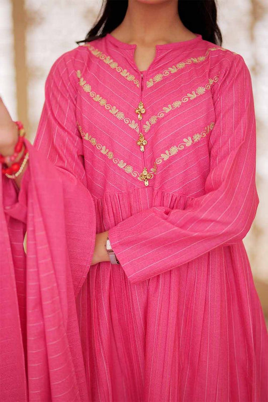 Senorita - GAD-02489 | Tea Pink | Casual  3 Piece Suit |  Karandi Fabric