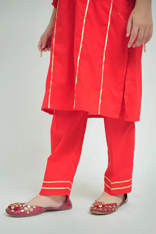 Senorita - GAD-02663 | Red | Casual 3 Piece Suit   | Cotton Cambric