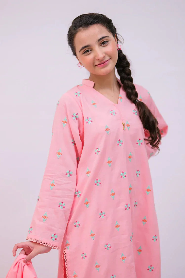 Picture of GAD-02737 | Peach | Casual 3 Piece Suit | Cotton Self Dobby - Available at Raja Sahib