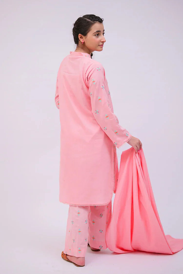 Picture of GAD-02737 | Peach | Casual 3 Piece Suit | Cotton Self Dobby - Available at Raja Sahib