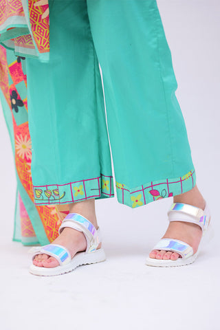 Senorita - GAD-02749 | Sea Green & Multicolor | Casual 3 Piece Suit | Cotton Lawn Printed