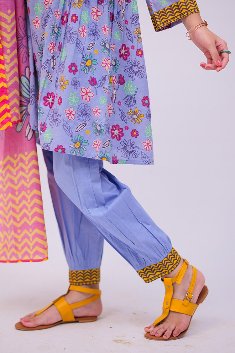Picture of <!--bgg-->Senorita - GAD-02750 | Blue & Multicolor | Casual 3 Piece Suit | Cotton Lawn Printed - Available at Raja Sahib
