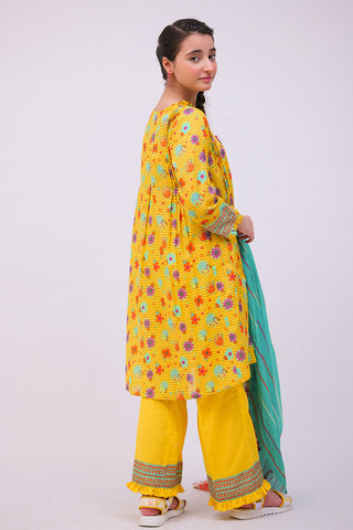 Senorita - GAD-02751 | Yellow & Multicolor | Casual 3 Piece Suit | Cotton Lawn Printed