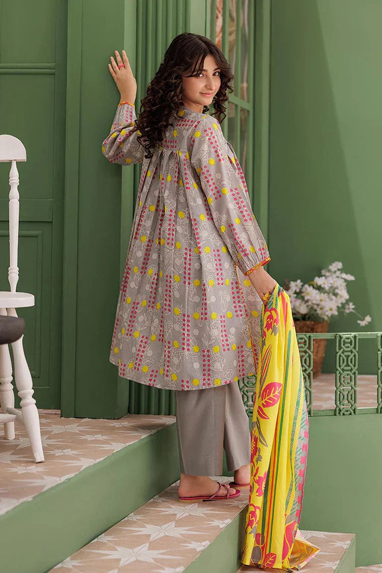 Picture of <!--ajw-->GAD-03045 | Grey & Multicolor | Casual 3 Piece Suit | Cotton Lawn Printed - Available at Raja Sahib