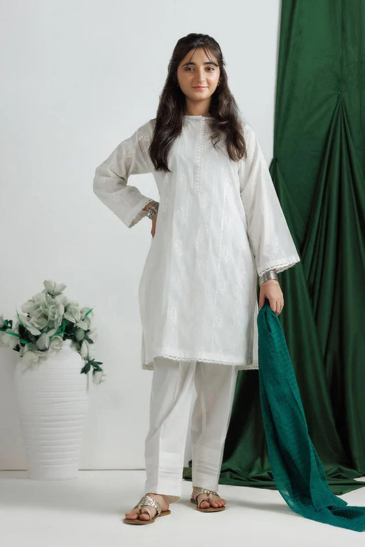 GAD-03135 | White | Casual 3 Piece Suit | Cotton Lawn Printed