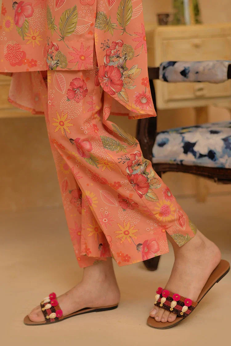 Picture of GAC-02943 | Orange & Multicolor | Casual 2 Piece Suit | Polyester Lawn Printed - Available at Raja Sahib