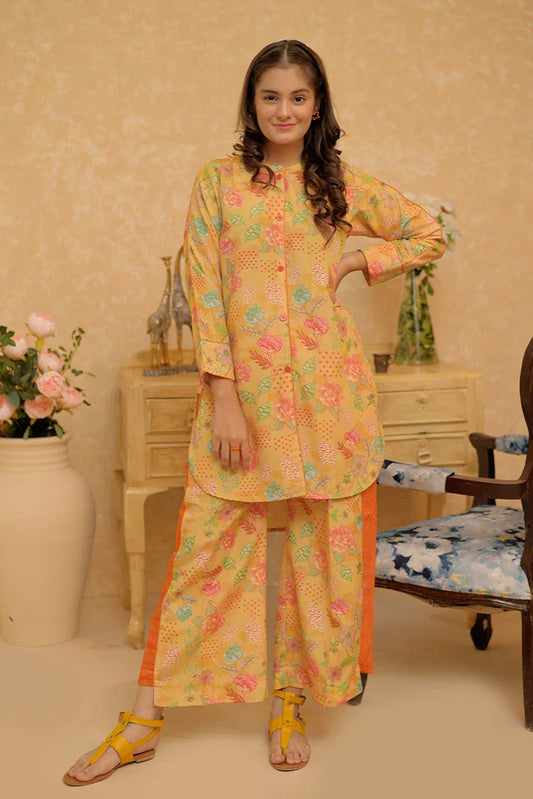 Picture of GAC-02944 | Yellow & Multicolor | Casual 2 Piece Suit | Polyester Lawn Printed - Available at Raja Sahib