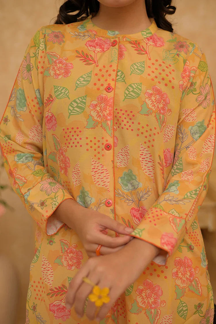 Picture of GAC-02944 | Yellow & Multicolor | Casual 2 Piece Suit | Polyester Lawn Printed - Available at Raja Sahib
