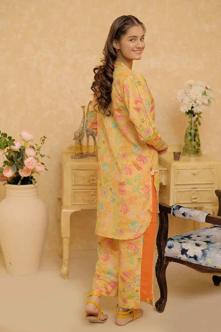 Picture of GAC-02944 | Yellow & Multicolor | Casual 2 Piece Suit | Polyester Lawn Printed - Available at Raja Sahib