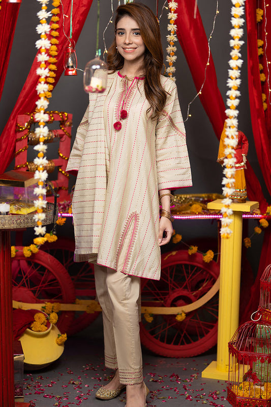 Senorita - GBD-02342 | Fawn & Pink  | Casual Plus 3 Piece Suit  | Cotton Dobby