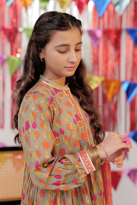 Senorita - GBD-02610 | Grey & Multicolor | Casual Plus 3 Piece Suit  | Cotton Gold Print Lawn