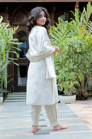 Senorita - GBD-02627 | Off White & Multicolor | Casual Plus 3 Piece Suit | Cotton Dobby Jacquard