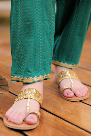 Senorita - GBD-02629 | Turquoise Green & Golden | Casual Plus 3 Piece Suit  | Cotton Dobby Jacquard