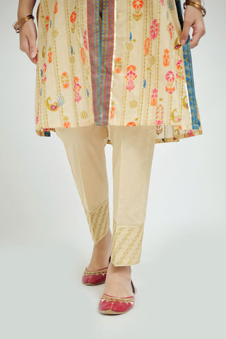 Senorita - GBD-02669 | Fawn & Multicolor | Casual Plus 3 Piece Suit  | Cotton Gold Print Lawn