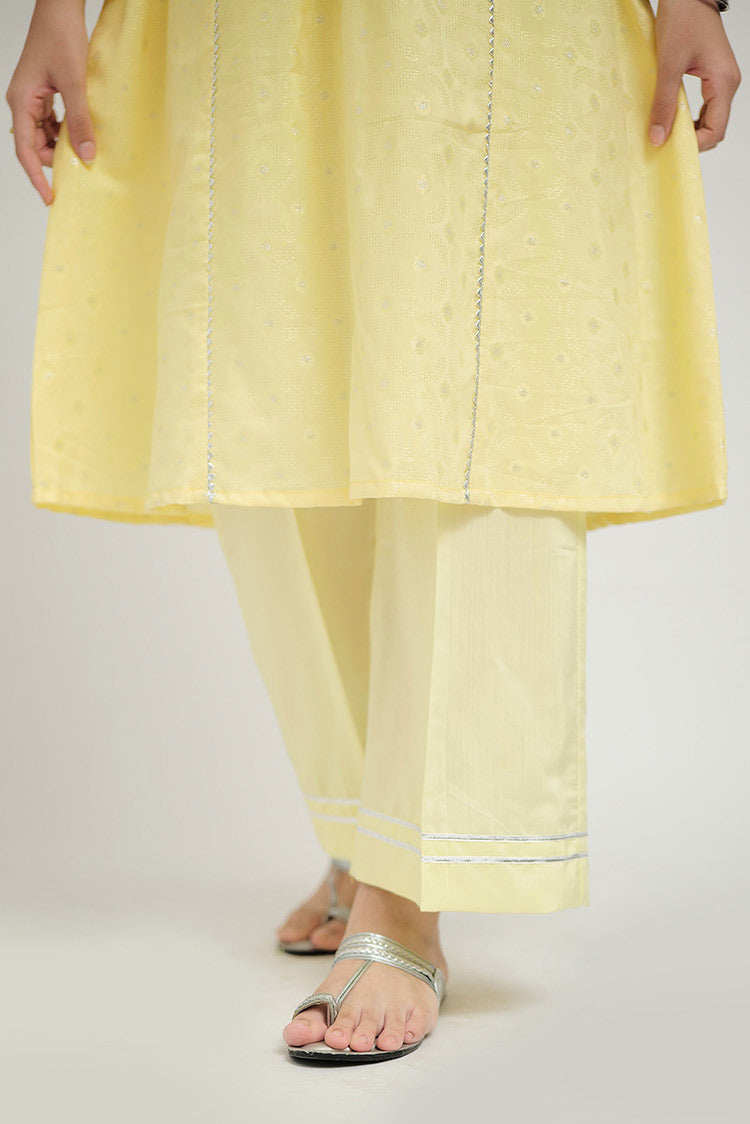 Picture of Senorita - GBD-02703 | Yellow & Silver | Casual Plus 3 Piece Suit  | Viscose Jacquard Filament - Available at Raja Sahib