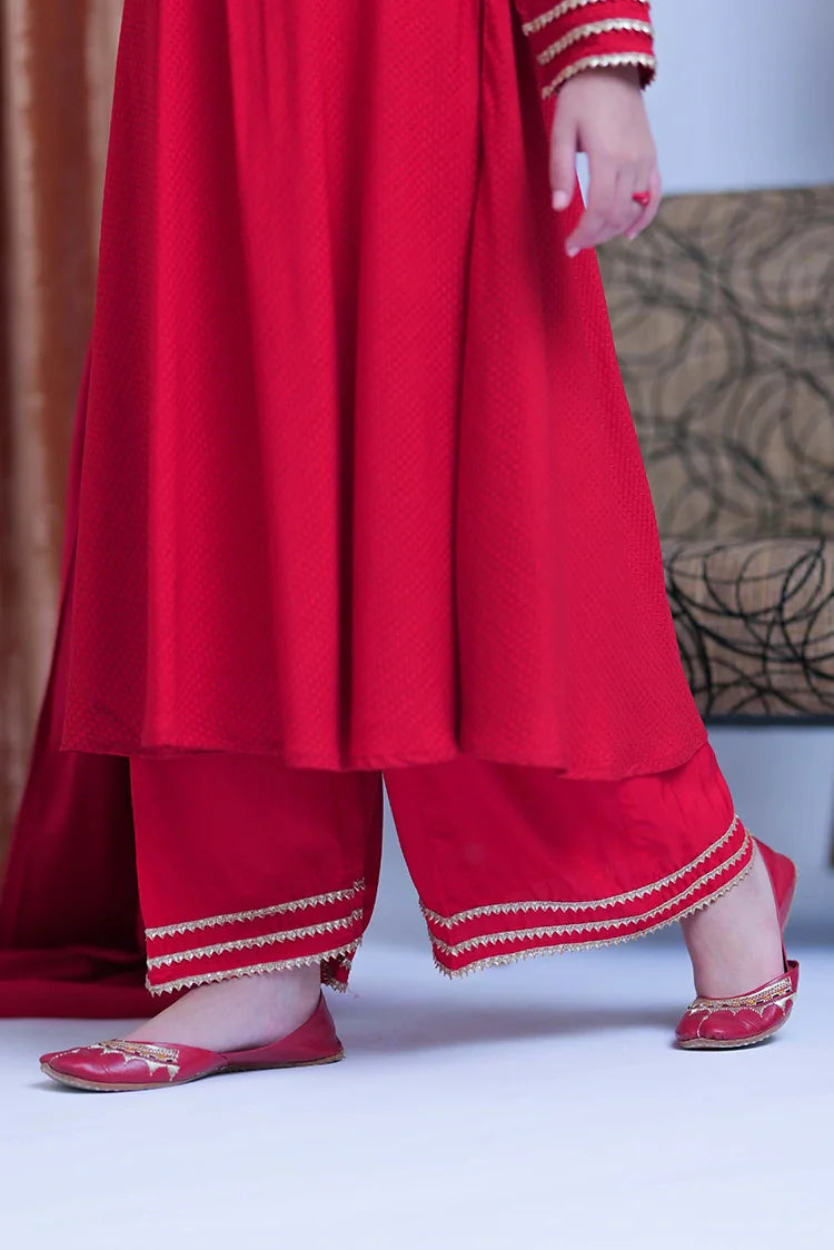 Picture of GBD-02823 | Red & Gold | Casual Plus 3 Piece Suit | Viscose Self Dobby - Available at Raja Sahib