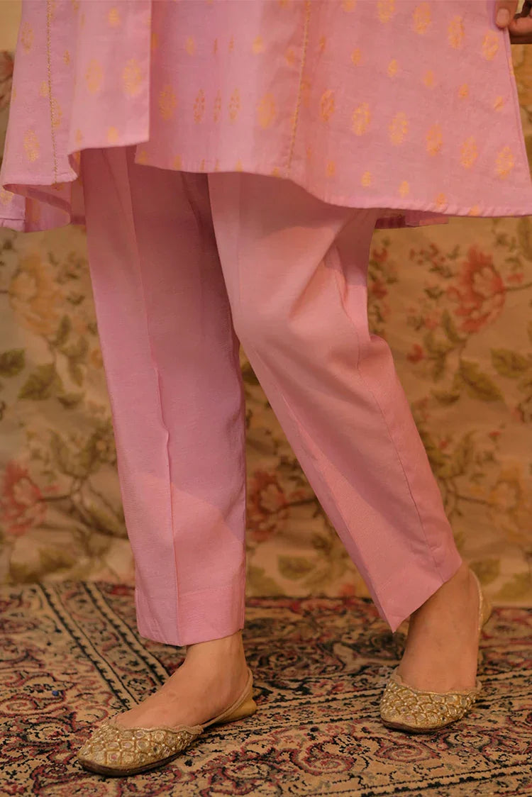 Picture of GBC-02838 | Pink & Gold | Casual Plus 3 Piece Suit | Viscose Jacquard - Available at Raja Sahib