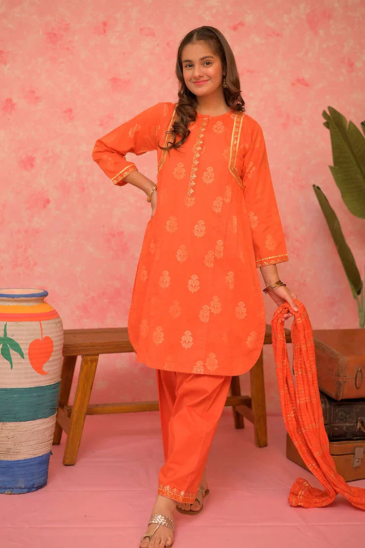 Picture of GBD-02874 | Blue & Gold | Casual Plus 3 Piece Suit | Cotton Jacquard - Available at Raja Sahib